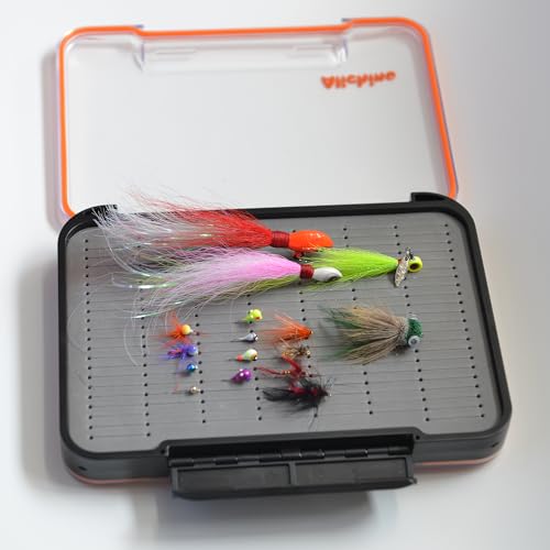 Fly Box for Fly Files Large Waterproof Ice Jig Box - Grey Foam Insert