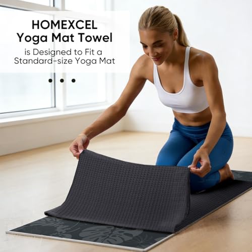 HOMEXCEL 2-Pack Yoga Mat Towels for Hot Workout - Grey, 26.5" x 72"