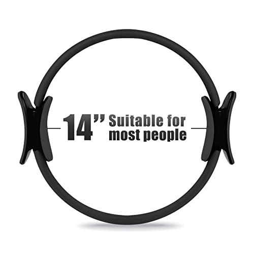 RitFit 14-Inch Pilates Ring Fitness Circle with Handles - Black