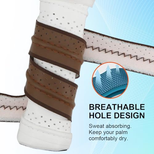 Pickleball Grip Tape 3pcs with Raised Ridge and Color Variations - Brown Blue Green