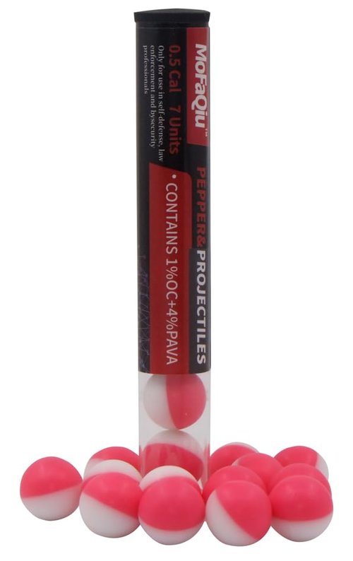50 Cal Pepper Projectiles (1% OC+4% PAVA) Ultrafine Powder Blend Pepper Ball - Laser weldingwithout Leakage It is Safer,Compatible with All .50 Cal Pepper Ball launchers (7 Count Pepper Ball)