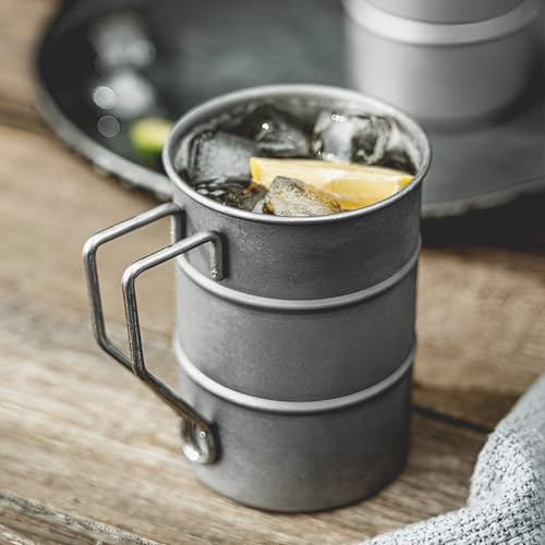 16.9oz Stainless Steel Camping Coffee Mug Set - Lightweight Hiking Cups for Men, Outdoor Use