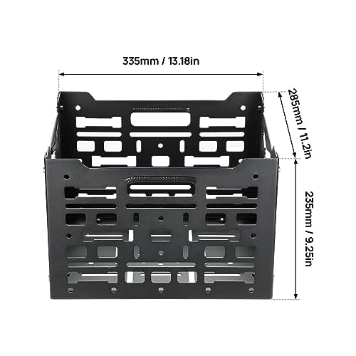 KEMIMOTO Universal Rear Rack Luggage Storage Basket Compatible with Trail 125 CT125 Grom Monkey Navi Super73 Aluminum MOLLE Crate Folding Storage Basket Holder Electric Bike Luggage Rack