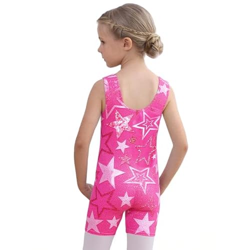 Snowheart Gymnastics Leotards for Girls 2-Pack, Sparkly Toddler Biketards Sleeveless for Tumbling Dance Classes