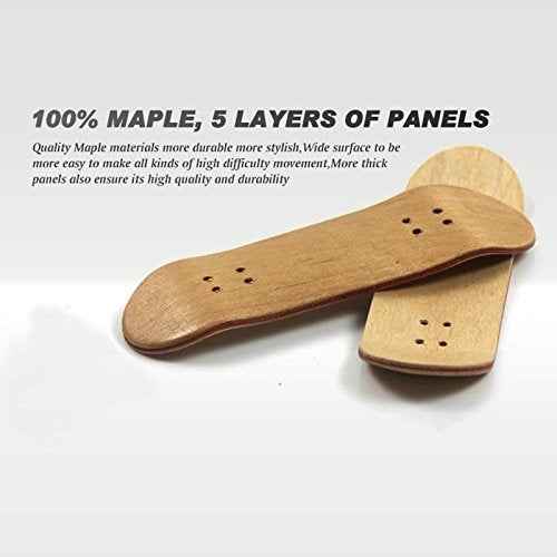1 Pack Professional Mini Maple Wooden Fingerboards, Finger Skateboard Toy Set for Kids (Black)