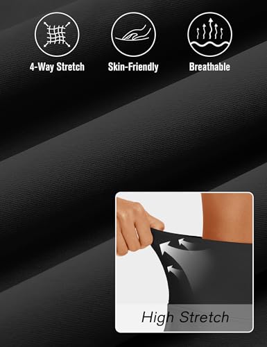 ZUTY 22-Inch Knee Length Golf Skort for Women with Pockets High Waist Tummy Control Black Large