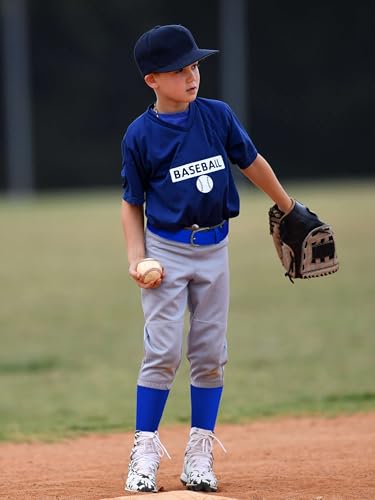 Toddler Baseball Socks and Belt Set - 2 Pairs, Cotton, Royal Blue 2-4T