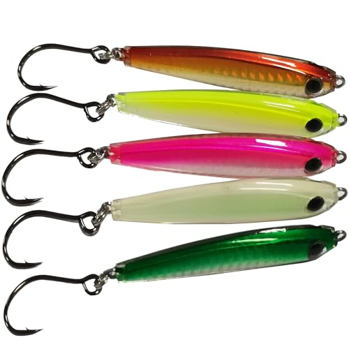 Mixed Color Epoxy Resin Fishing Jig Lure 0.7 OZ 2.6 Inch - Great for Inshore and Offshore Game Fish