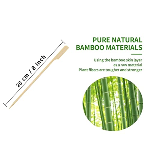 8 Inch Bamboo Skewers 200 PCS for Appetizers, BBQ, Fruit Kabobs, Sandwiches