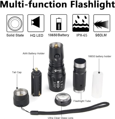 LED Traffic Control Wand Flashlight 16-Inch, 980 Lumens, 5 Modes, Waterproof