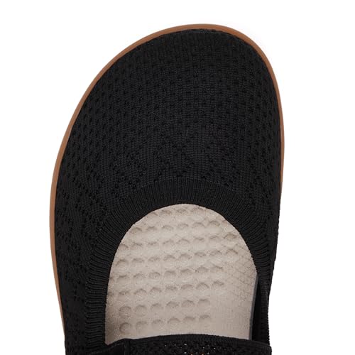 Barefoot Women’s Mary Jane Flats Black 7.5 Wide Toe Box Adjustable Straps