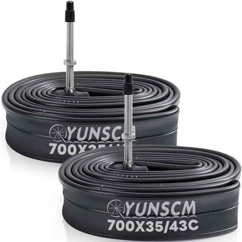 YUNSCM 2-PCS 700x35C/38C/40C/42C/43C Bike Tubes FV60mm Presta Valve 35/43-622 Inner Tube 700C Bicycle Tubes Compatible with 700 x 35C 700x38C 700 x 40C 700x42C 700x43C Bike Tire Tubes(G-191)