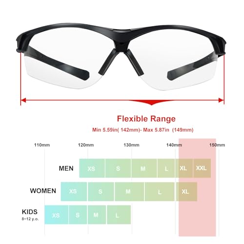 Anti-Fog Photochromic Shooting Safety Glasses with Scratch Resistance - Black, P029bk Not