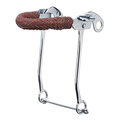 Weaver Leather Hackamore Bit with Braided Leather Noseband Chrome Plated, 9"