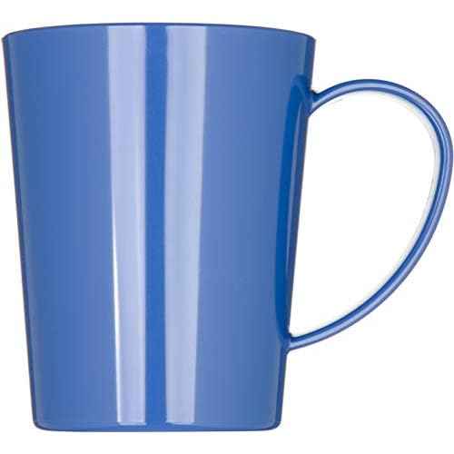 Carlisle FoodService Products Mug Plastic Coffee Mug with Large Handle for Buffets, Home, and Restaurant, Tritan, 12 Ounces, Blue, (Pack of 12)