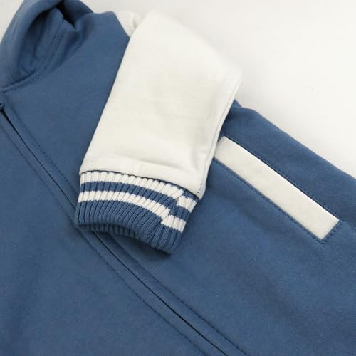 Baby Boys Hoodie Coverall - Team Varsity Organic Cotton Newborn Blue