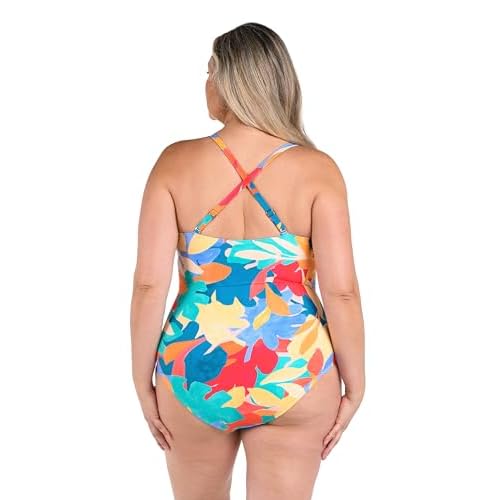 La Blanca Women's Underwire Lace Up One Piece Swimsuit