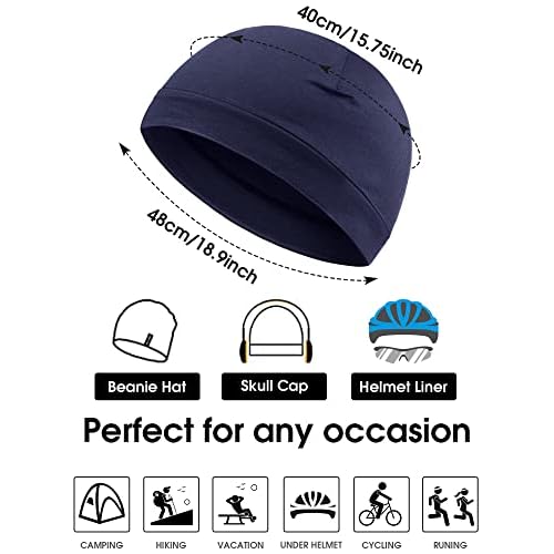 Syhood 6 Pieces Men Skull Caps Cotton Beanies Sleep Hats Multifunctional Helmet Liner Cap for Men and Women