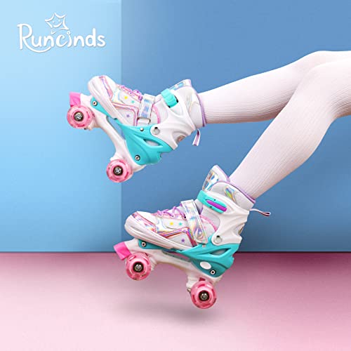 Pink Toddler Adjustable Roller Skates for Girls Kids Size 7C-10C with Light-Up Wheels - Baby & Toddler
