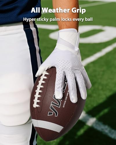 Adult White Black Flag Football Gloves XL Breathable Grip Sports Gear Variation 01