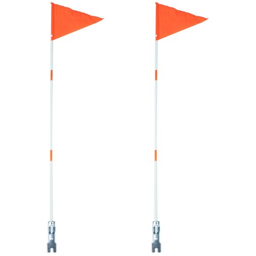 YARNOW 2 Sets 6ft Fiberglass Bike Safety Flags with Pole and Mount for Kids, Random Color, Outdoor Use