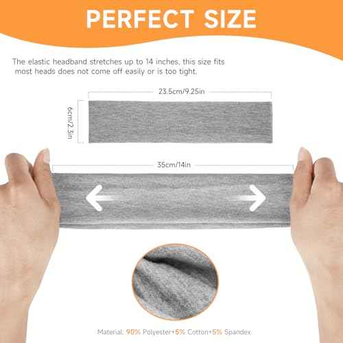 Workout Headbands for Women Non Slip - 8PCS Elastic Sport Head Bands for Women's Hair, Sweat Headband for Athletic Yoga Running Gym