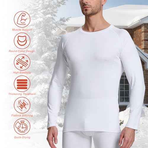 Men¡¯s Thermal Compression Shirts Long Sleeve Athletic Base Layer Top Fleece Lined Cold Weather Undershirt for Workout
