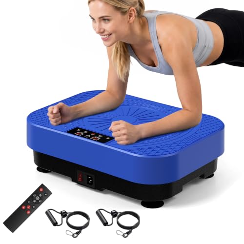 Homesy Blue Vibration Plate Exercise Machine for Full-Body Workout & Lymphatic Drainage