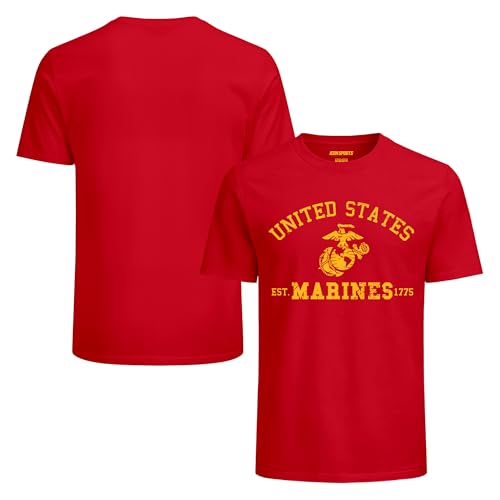 Unisex Military Short Sleeve T-Shirt - Marines / Red / X-Large