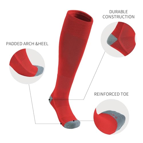 Toddler Baseball Socks & Belt Set for Kids Ages 2-16, 5-7 Years Red Variation
