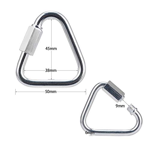 6 Pack Heavy Duty Zinc-Galvanized Steel Carabiners for Camping Hiking and Climbing