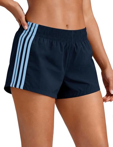 Women's Low Rise Sweat Track Shorts - Micro Y2K UPF 50+ Navy Blue Medium