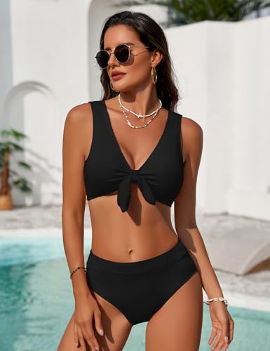 High Waisted Bikini Set with Tummy Control - Two Piece Swimsuit for Women