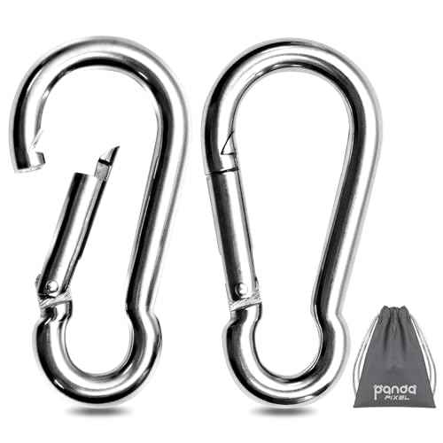Pixel Panda 3.1&4 Inch Heavy Duty Carabiner Clips Load 1000lbs, 2&4&8Pack Large Snap Hooks for Gym, Outdoor, Swing, Hammock