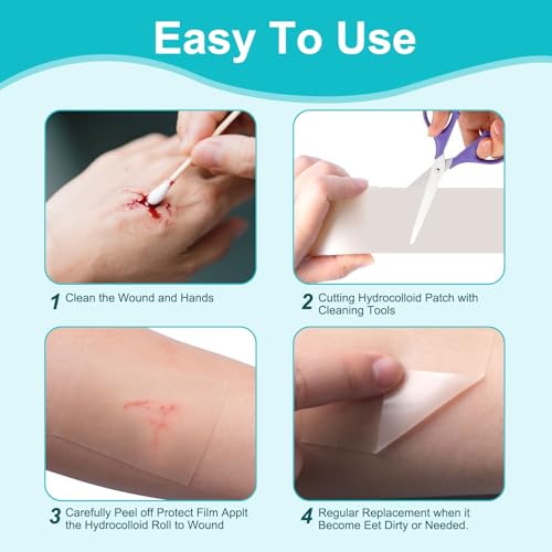 Hydrocolloid Bandage Roll 1.9" x 118" Waterproof Self-Adhesive Wound Dressing