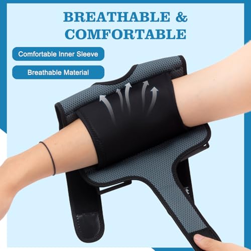 Elbow Support Brace for Men Women - Compression Sleeve for Tennis Golf Bursitis Tendonitis - Green & Black