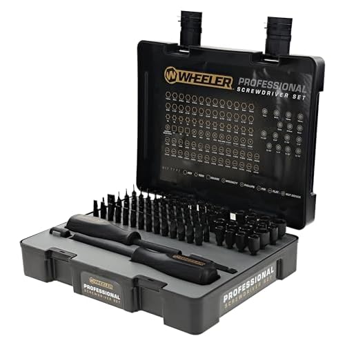 Wheeler Engineering 100-Piece Professional Screwdriver Set with Steel Construction, Metric and Standard Sizes, Storage Case, for Gunsmithing and Maintenance