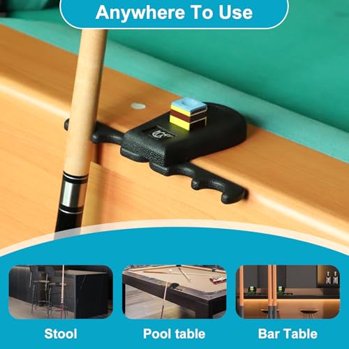 Portable Weighted Billiard Cue Rest for 4 Cues, Black Cue Stick Holder