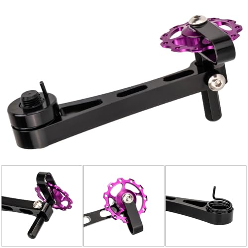 JIANWEI Bike Chain Tensioner, Bike Chain Guide Bike Protector, Aluminum Alloy Bicycle Single Speed Adjuster Converter for MTB Road Racing Bike(Black)