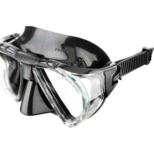 Cressi Adult Dive Mask with Inclined Lens, Lateral Visibility, and Silicone Skirt for Scuba Diving - Penta+: Made in Italy