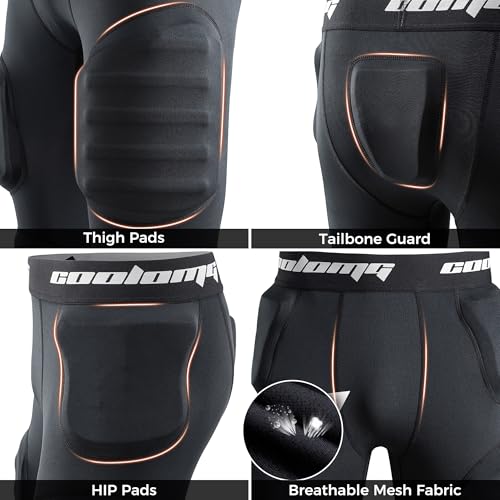 Youth Football Girdle with 5 Impact Pads Black Medium - Hip, Tailbone & Thigh Protection
