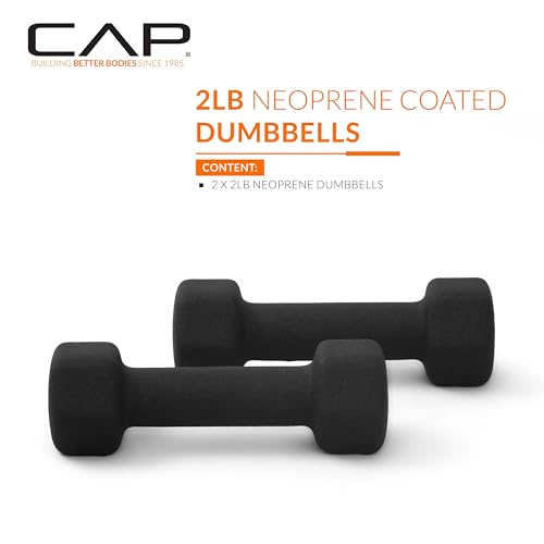 CAP 2 lb Pair Neoprene Dumbbells with Non-Slip Hex Design