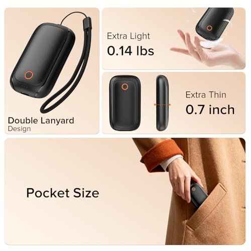 2 Pack Hand Warmers Rechargeable, Magnetic Electric Hand Warmers, 12H Max Heating Time Pocket Hand Warmers Gifts for Women Men
