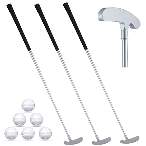 Mini Golf Putter Set for Kids and Adults - Black or Silver, 3-Piece