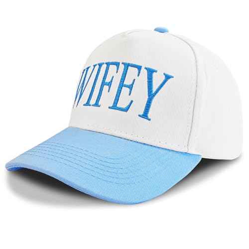 Hubby and Wifey Gifts Hat for Bridal Shower Gifts, Adjustable Couples Hat for Wedding Honeymoon Anniversary for Newlyweds
