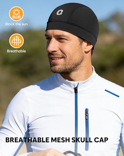 3-Pack Breathable Skull Cap Helmet Liners for Men - Black Blue Grey