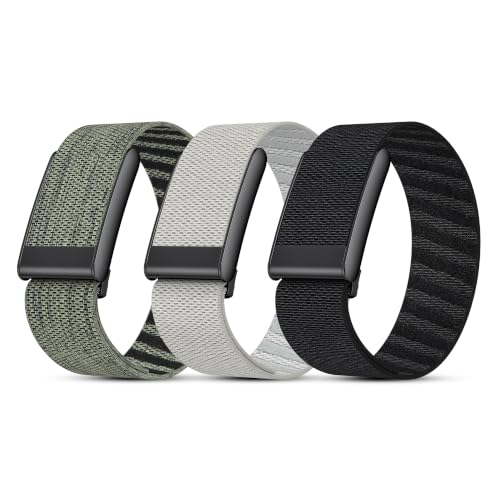 DADO Soft Nylon Watch Band for WHOOP 5.0 & MG - 3 Pack Black Connectors, One/Peak Variation