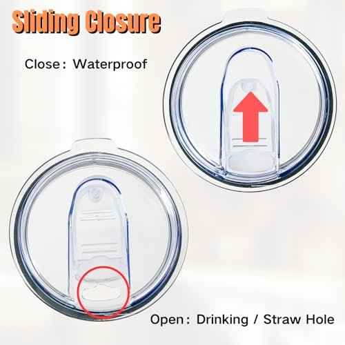 2 Pack 40 oz Replacement Lids Only Compatible with Silver Buffalo Stainless Steel Tumbler, Leak-Proof Splash Resistant Tumbler Top Replacement Reusable Tumbler Cover