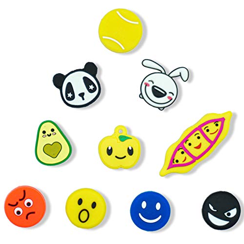 Tennis Racket Vibration Dampeners 10 Pack - Fun Shock Absorbers for Tennis Strings