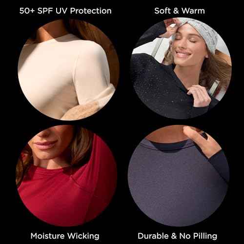Cuddl Duds Womens Fleece Lined Thermal Base Layer Set ? Long Sleeve Shirt & Leggings for Cold Weather ? Lounge Set for Women